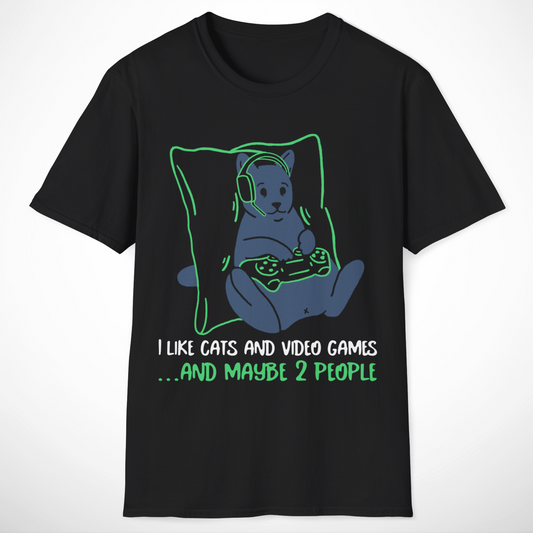 I Like Cats and Video Games T-Shirt